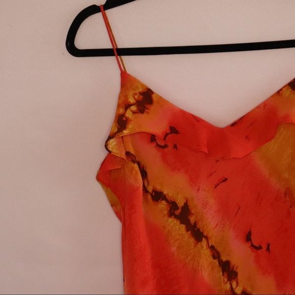 Orange y2k vintage orange silk dress size 11/12 - Picture 6 of 9